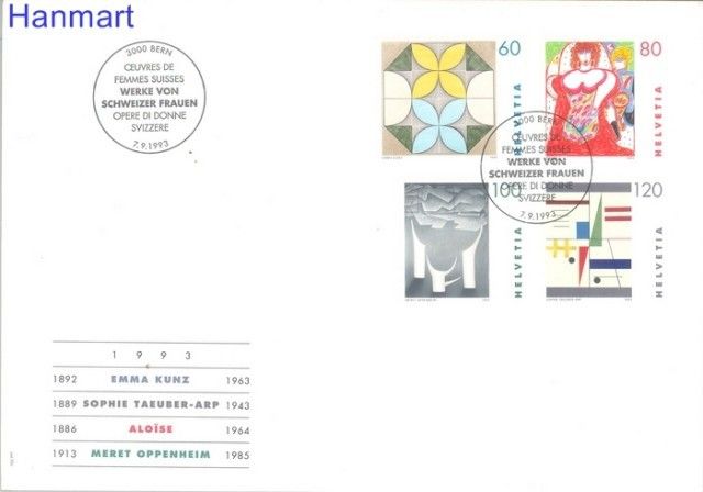Znaczek Szwajcaria 1993 Mi 1506-1509 FDC