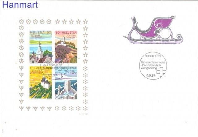 Znaczek Szwajcaria 1987 Mi bl 25 FDC