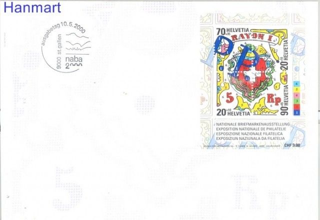 Znaczek Szwajcaria 2000 Mi bl 30 FDC