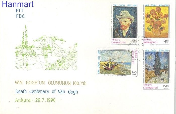 Znaczek Turcja 1990 Mi 2900-2903 FDC