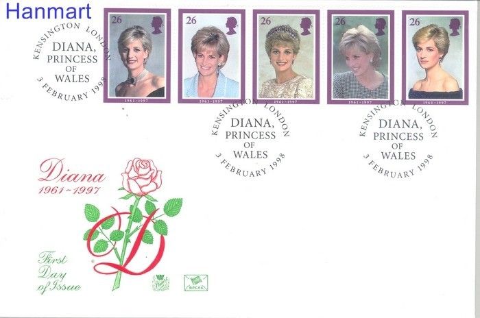 Znaczek Wielka Brytania 1998 Mi 1729-1733 FDC