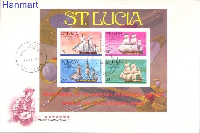 Znaczek Saint Lucia 1976 Mi bl 8 FDC