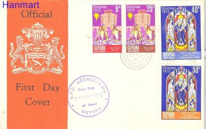 Znaczek Gujana 1973 Mi 447-450 FDC