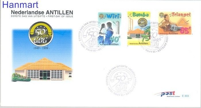 Znaczek Antyle Holenderskie 1999 Mi 997-999 FDC