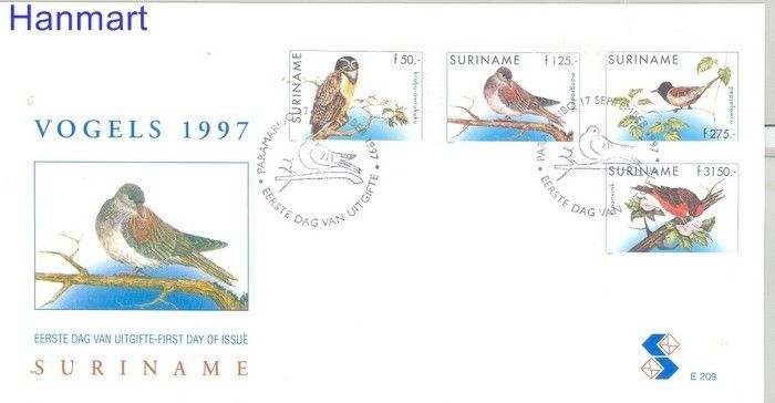 Znaczek Surinam 1997 Mi 1619-1622 FDC