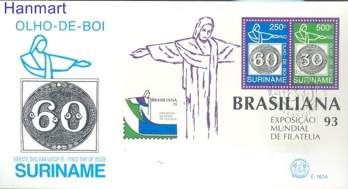 Znaczek Surinam 1993 Mi bl 60 FDC