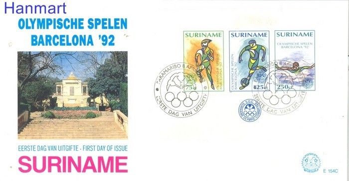 Znaczek Surinam 1992 Mi bl 58 FDC