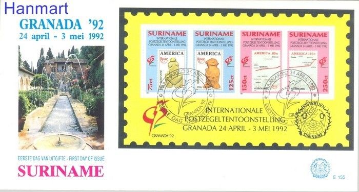 Znaczek Surinam 1992 Mi bl 57 FDC