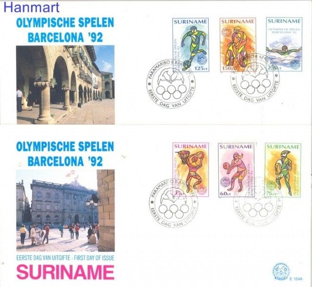 Znaczek Surinam 1992 Mi 1407-1412 FDC