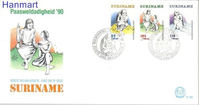 Znaczek Surinam 1990 Mi 1326-1328 FDC
