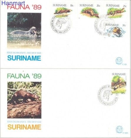 Znaczek Surinam 1989 Mi 1286-1290 FDC