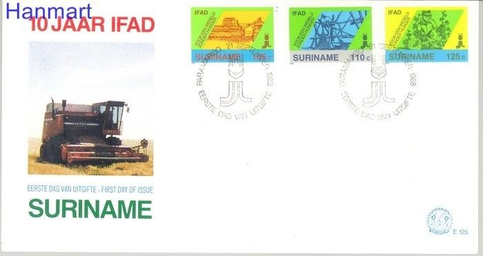 Znaczek Surinam 1988 Mi 1271-1273 FDC