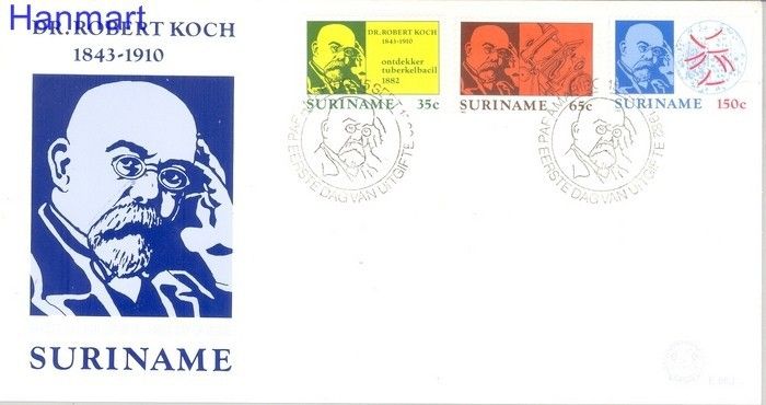 Znaczek Surinam 1982 Mi 990-992 FDC