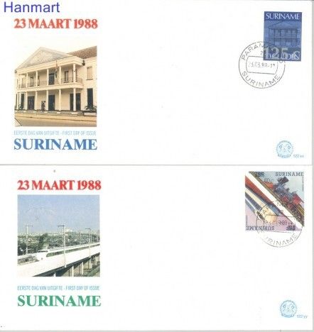 Znaczek Surinam 1988 Mi 1258-1260 FDC