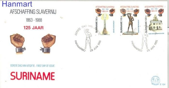 Znaczek Surinam 1988 Mi 1268-1270 FDC