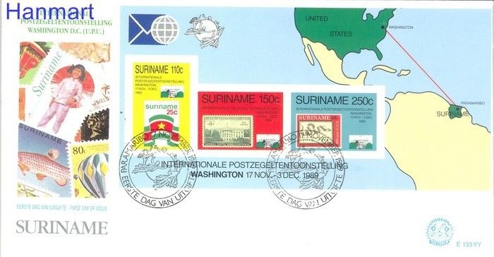 Znaczek Surinam 1989 Mi bl 51 FDC