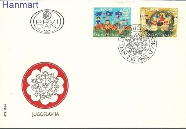 Znaczek Jugosławia 1980 Mi 1854-1855 FDC