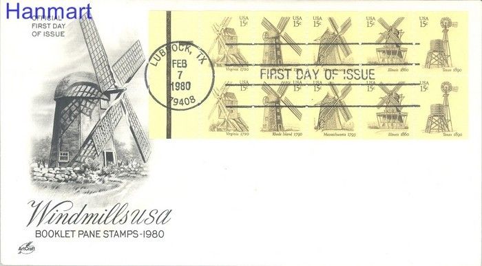 Znaczek USA 1980 Mi 1415-1419 FDC