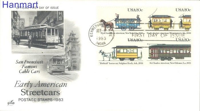 Znaczek USA 1983 Mi 1658-1661 FDC