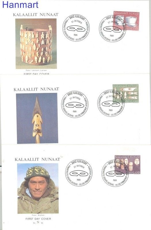 Znaczek Grenlandia 1988 Mi 186-188 FDC