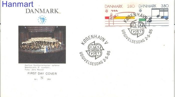 Znaczek Dania 1985 Mi 835-836 FDC