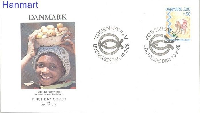 Znaczek Dania 1988 Mi 918 FDC