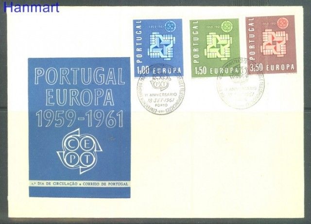 Znaczek Portugalia 1961 Mi 907-909 FDC