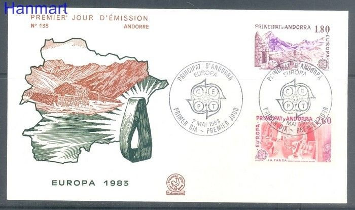 Znaczek Andora Francuska 1983 Mi 334-335 FDC