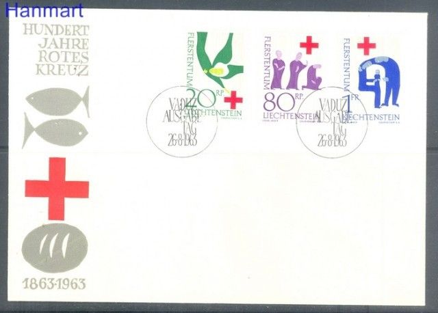 Znaczek Liechtenstein 1963 Mi 428-430 FDC