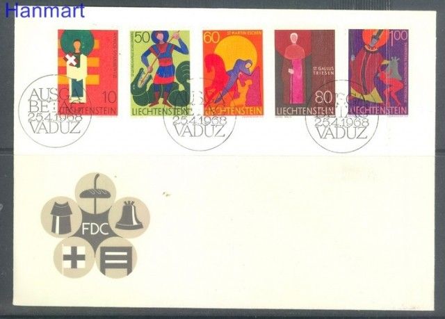 Znaczek Liechtenstein 1967 Mi 486-494 FDC