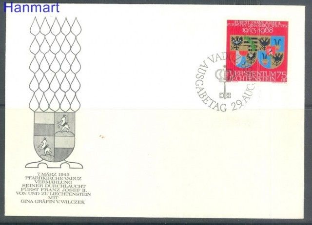 Znaczek Liechtenstein 1968 Mi 496 FDC