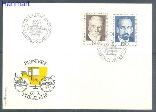 Znaczek Liechtenstein 1969 Mi 512-513 FDC