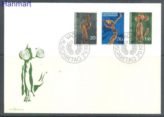 Znaczek Liechtenstein 1972 Mi 567-569 FDC