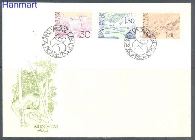 Znaczek Liechtenstein 1973 Mi 581-583 FDC
