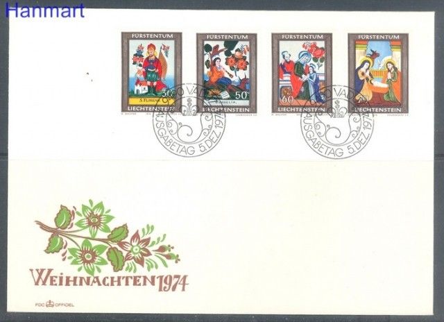 Znaczek Liechtenstein 1974 Mi 616-619 FDC