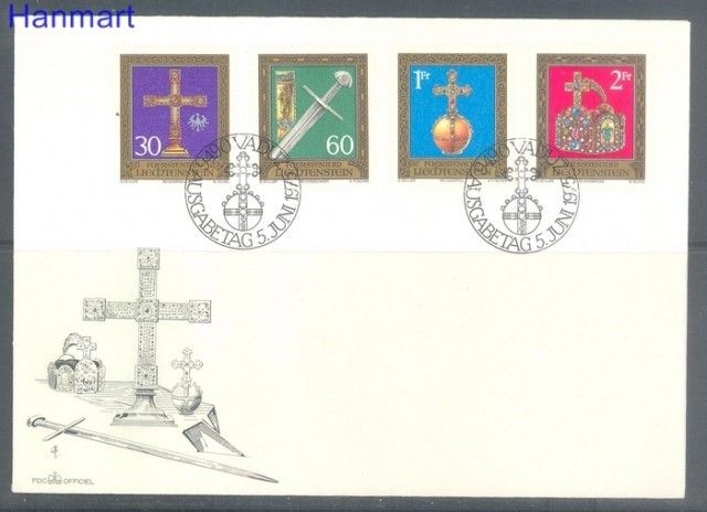 Znaczek Liechtenstein 1975 Mi 625-628 FDC