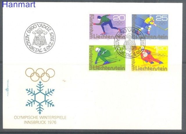 Znaczek Liechtenstein 1975 Mi 635-638 FDC