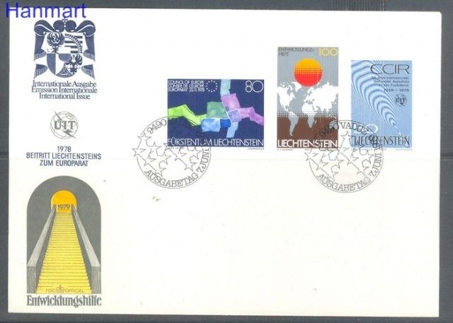 Znaczek Liechtenstein 1979 Mi 728-730 FDC