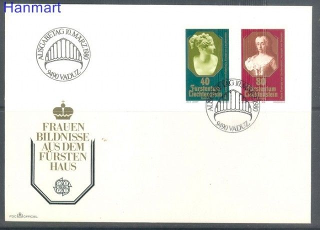 Znaczek Liechtenstein 1980 Mi 741-742 FDC