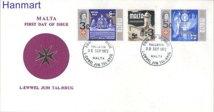 Znaczek Malta 1972 Mi 447-449 FDC