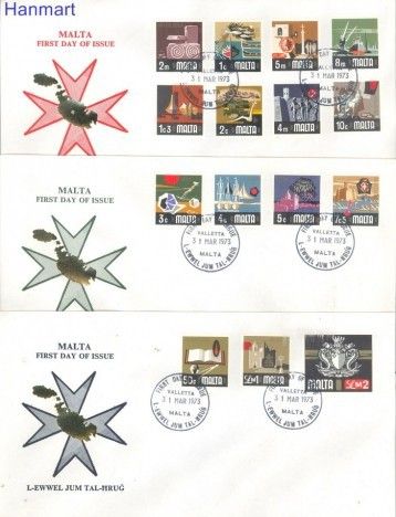 Znaczek Malta 1973 Mi 457-471 FDC