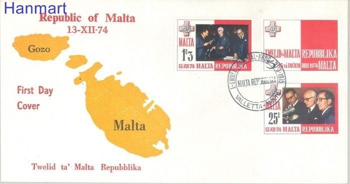 Znaczek Malta 1975 Mi 505-507 FDC