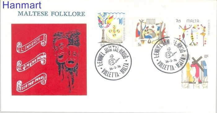 Znaczek Malta 1976 Mi 525-528 FDC