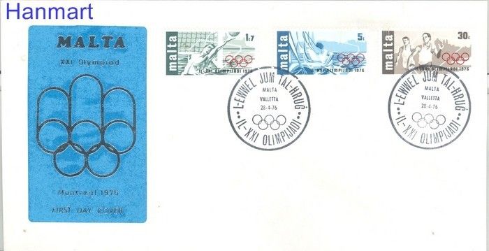 Znaczek Malta 1976 Mi 529-531 FDC