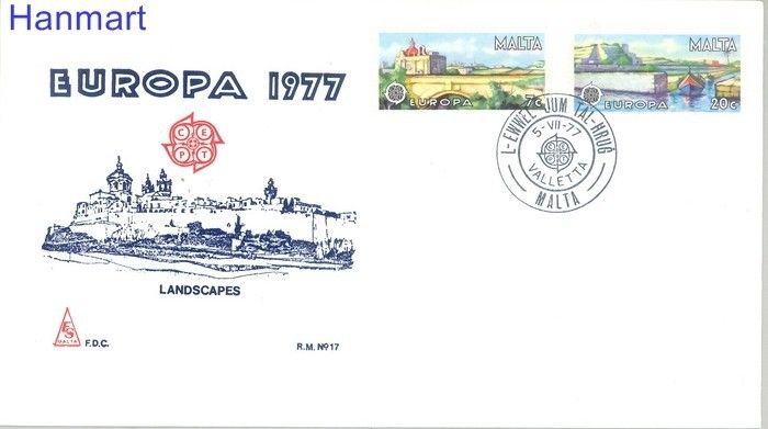 Znaczek Malta 1977 Mi 554-555 FDC