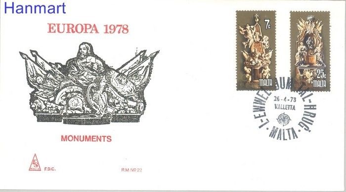 Znaczek Malta 1978 Mi 569-570 FDC