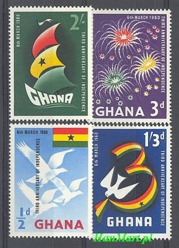 Znaczek Ghana 1960 Mi 73-76 Czyste **