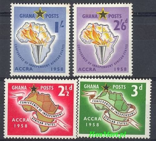 Znaczek Ghana 1958 Mi 24-27 Czyste **