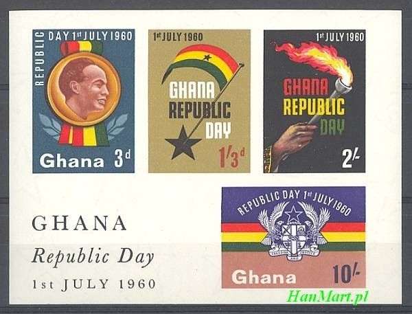 Znaczek Ghana 1960 Mi bl 2 Czyste **