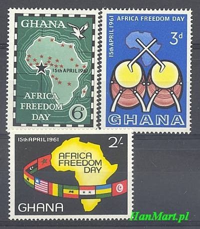 Znaczek Ghana 1961 Mi 94-96 Czyste **
